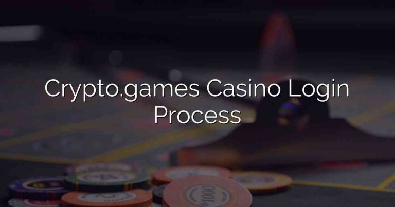 Crypto.games Casino Login Process